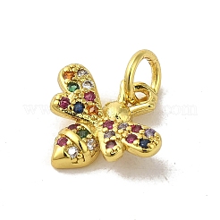 Pendentifs en laiton plaqué or véritable 18k avec pavé de zircone cubique&nbsp;KK-M283-04D-02