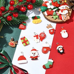 26pcs 26 Arten Weihnachtsthema-undurchsichtige Harzanhänger&nbsp;RESI-FS0001-74