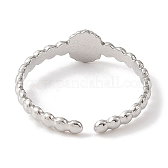 Anillos de puño abiertos de acero inoxidable 304 esmaltados para mujer&nbsp;RJEW-F166-49P-01