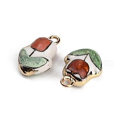 Porcellana fatta a mano con pendenti in ottone&nbsp;PR-CBAB520-06B