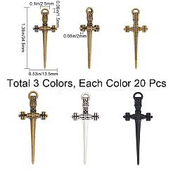60 ciondolo in lega in stile tibetano in 3 colori&nbsp;FIND-SC0007-50