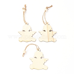 Décorations de grand pendentif en bois thème de noël&nbsp;HJEW-F011-02