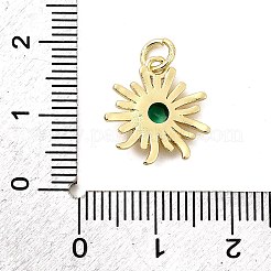 Sonne Messing Mikro ebnen Zirkonia Anhänger&nbsp;KK-C134-11G-02