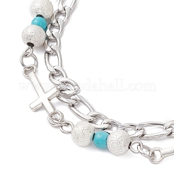 Gliederarmbänder aus 304 Edelstahl und Messing&nbsp;BJEW-JB12644