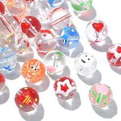 32 Stück 8 Stile transparente handgefertigte Bunte Malerei-Perlen&nbsp;LAMP-CJ0001-79