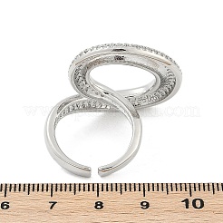 Anillos de puño de latón con micro pavé de circonita cúbica transparente para mujeres y hombres&nbsp;RJEW-Z080-04P