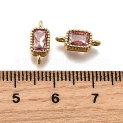 Connecteurs de liens de zircone cubique en laiton plaqué or véritable 18k&nbsp;ZIRC-L100-009G-06