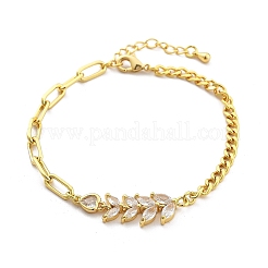 Messing Micro Pave klare Zirkonia Link Armbänder&nbsp;BJEW-U020-10G