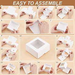 Quadratische Geschenkboxen aus Kraftpapier zur Aufbewahrung&nbsp;CON-WH0095-100B-01