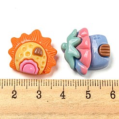 Cabochon decodificati in resina opaca con casa dei cartoni animati&nbsp;RESI-C046-07