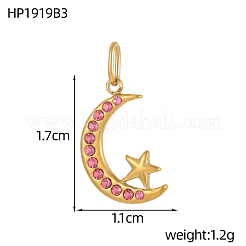 Pendentifs en acier inoxydable 304 avec zircone cubique&nbsp;STAS-OY009-44G