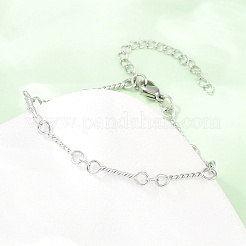 Pulseras de cadena de eslabones trenzados de acero inoxidable 304 para mujer&nbsp;BJEW-A160-09P