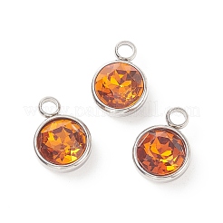 304 Edelstahl-Glas-Strass-Anhänger&nbsp;STAS-E052-56C