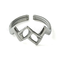 Bague de manchette ouverte en acier inoxydable 304 anti-ternissement&nbsp;RJEW-L110-009P