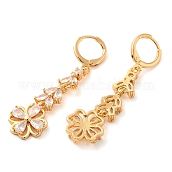 Orecchini pendenti a monachella in ottone dorato con placcatura a cremagliera&nbsp;EJEW-B037-02G-02