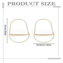 1 paire de boucles d'oreilles créoles en laiton et verre pour femme&nbsp;EJEW-LP0003-53C