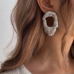 Boucles d'oreilles à tige en alliage de pépites&nbsp;FS-WG3D023-02