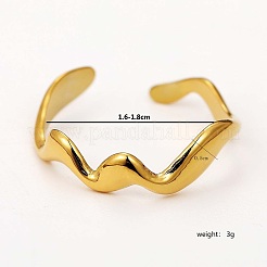 Anello aperto con onda classica in acciaio inossidabile 201 per gli spostamenti quotidiani&nbsp;TP1736