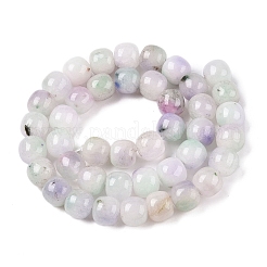 Teñidos naturales blancas abalorios de jade hebras&nbsp;G-T138-D16