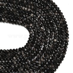 Natürliche silberne Obsidianperlenstränge&nbsp;G-C280-A02-01