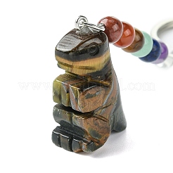Dinosaurier-Schlüsselanhänger aus natürlichem Edelstein&nbsp;KEYC-F040-02