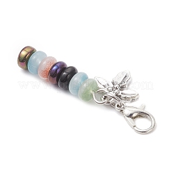 Decoraciones colgantes de rondelle de vidrio de imitación de jade&nbsp;HJEW-JM04354