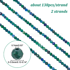 2 Strang natürliche Chrysokoll- und Lapislazuli-Perlenstränge&nbsp;G-DC0001-04