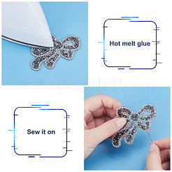 7 Stück 7 Farben Bowknot Glitzer Hotfix Strass&nbsp;DIY-FG0002-30