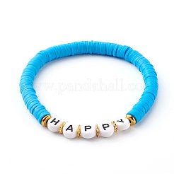 Handgemachte Heishi-Perlen-Stretch-Armbänder aus Fimo&nbsp;BJEW-SZ0001-59