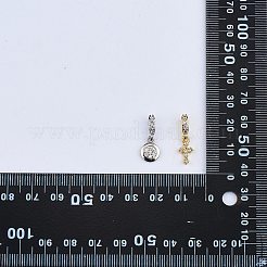 8 stücke 4 arten messing mikro pflastern klare zirkonia europäische baumelnde charme&nbsp;ZIRC-SZ0004-30