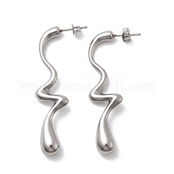 Pendientes de lágrima irregulares de acero inoxidable 304&nbsp;EJEW-P330-02P
