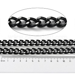 Chaînes gourmettes à facettes taillées au diamant en aluminium d'oxydation&nbsp;CHA-H001-06EB