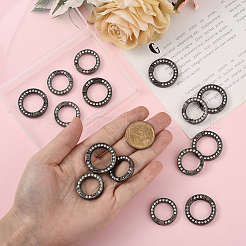 16 Stück 2 Stile Legierung Strass Feder Tor Ringe&nbsp;FIND-SP0004-52A