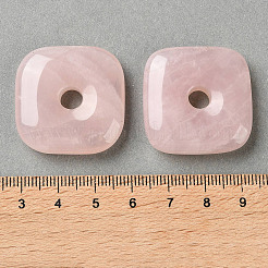 Ciondoli a disco in quarzo rosa naturale del Madagascar con motivo pi greco&nbsp;GG-D003-B02-18