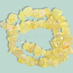 1 hebra de cuentas de cuarzo natural galvanizadas&nbsp;G-PA0001-18A
