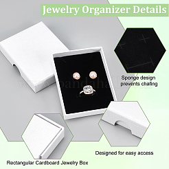 Rechteckige Schmuckset-Boxen aus Papppapier&nbsp;CON-WH0086-100C