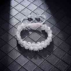 Funkelndes rundes Armband aus geflochtenen Glasperlen&nbsp;BJEW-SW00082-01