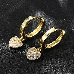 Orecchini a cerchio in ottone a cuore&nbsp;EJEW-Z086-09G