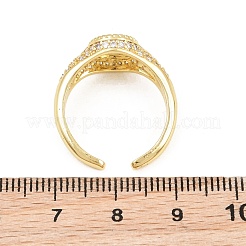 Anelli per polsini da donna in ottone con micro pavé di zirconi cubici&nbsp;CU-CBA0A21-04G