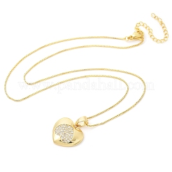 Collane con pendente da donna in ottone con micro pavé di zirconi trasparenti&nbsp;LS-NJEW-M084-02G-03