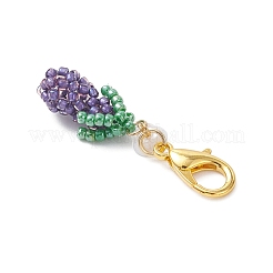 Pendentif décoratif en perles de verre aubergine 3d&nbsp;HJEW-MZ00370-03