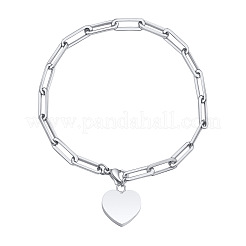 Braccialetti con ciondoli a forma di cuore in acciaio inossidabile 304 antiossidante&nbsp;WG609E7-01