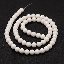 Natürliche weiße Jade Perlenstränge&nbsp;G-K153-B29-4mm