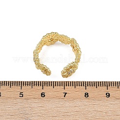 Messing-Mikro pflastern Zirkonia Manschettenringe&nbsp;RJEW-C139-03G