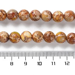 Fili di perle di regalite naturale tinta/diaspro imperiale/diaspro sedimentario marino&nbsp;G-B124-C01-02