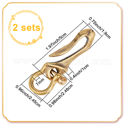 2 Stück Messing-D-Ring-Schraubstift-Ankerschäkel&nbsp;FIND-WR0010-60