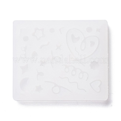 Linie & flache runde & herz- & stern- & blumen- & mondfüllende Silikonformen&nbsp;DIY-M029-08