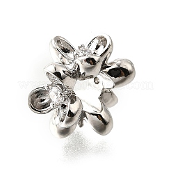 Perle europee in zircone chiaro con micro pavè di zirconi chiari&nbsp;KK-V008-15P