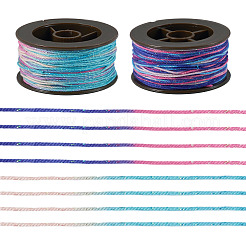 2 Rolle 2 Farben segmentgefärbte runde Polyester-Drehschnüre&nbsp;OCOR-TA0003-65D