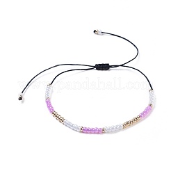 Nylonfaden geflochtene Perlen Armbänder&nbsp;BJEW-JB04350-M